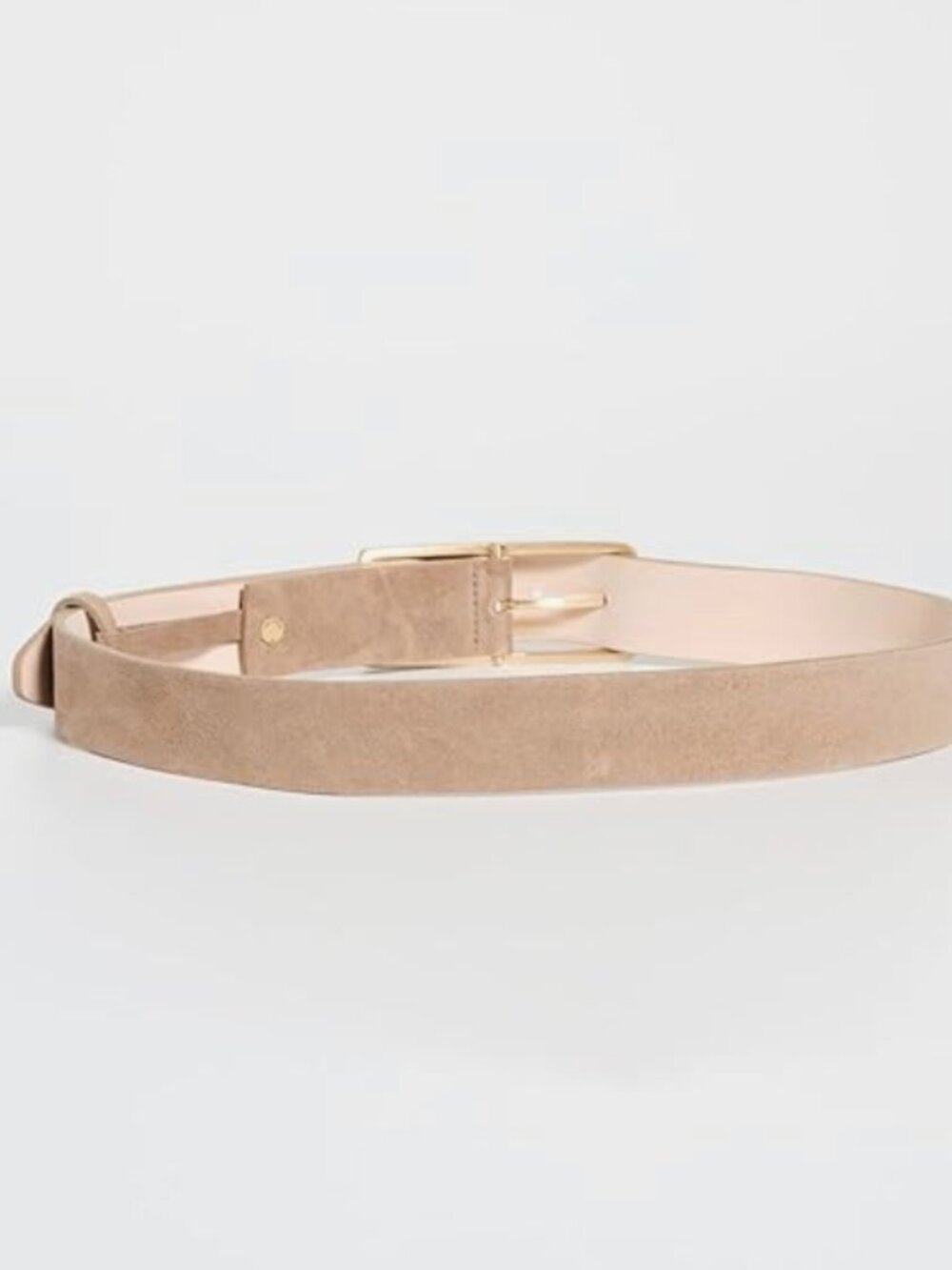rag & bone Suede Rebound Belt Medium Brushed Gold Tone Buckle NWOT - Picture 14 of 16